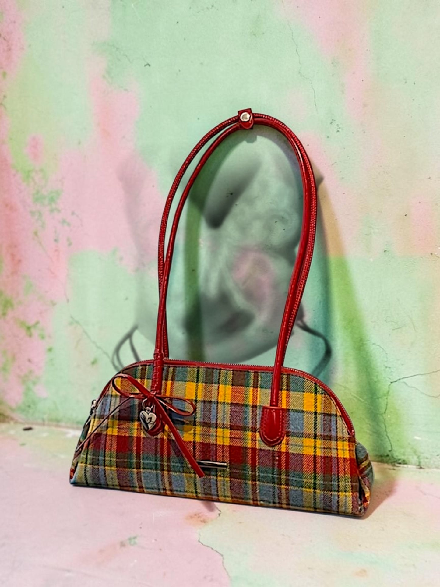 Mini Sac Baguette Tartan Rétro – Sac à Main Femme Y2K