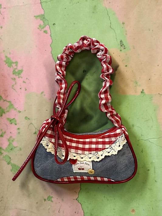 Mini Sac Baguette Cerise Coquette – Sac à Main Femme Tendance Y2K
