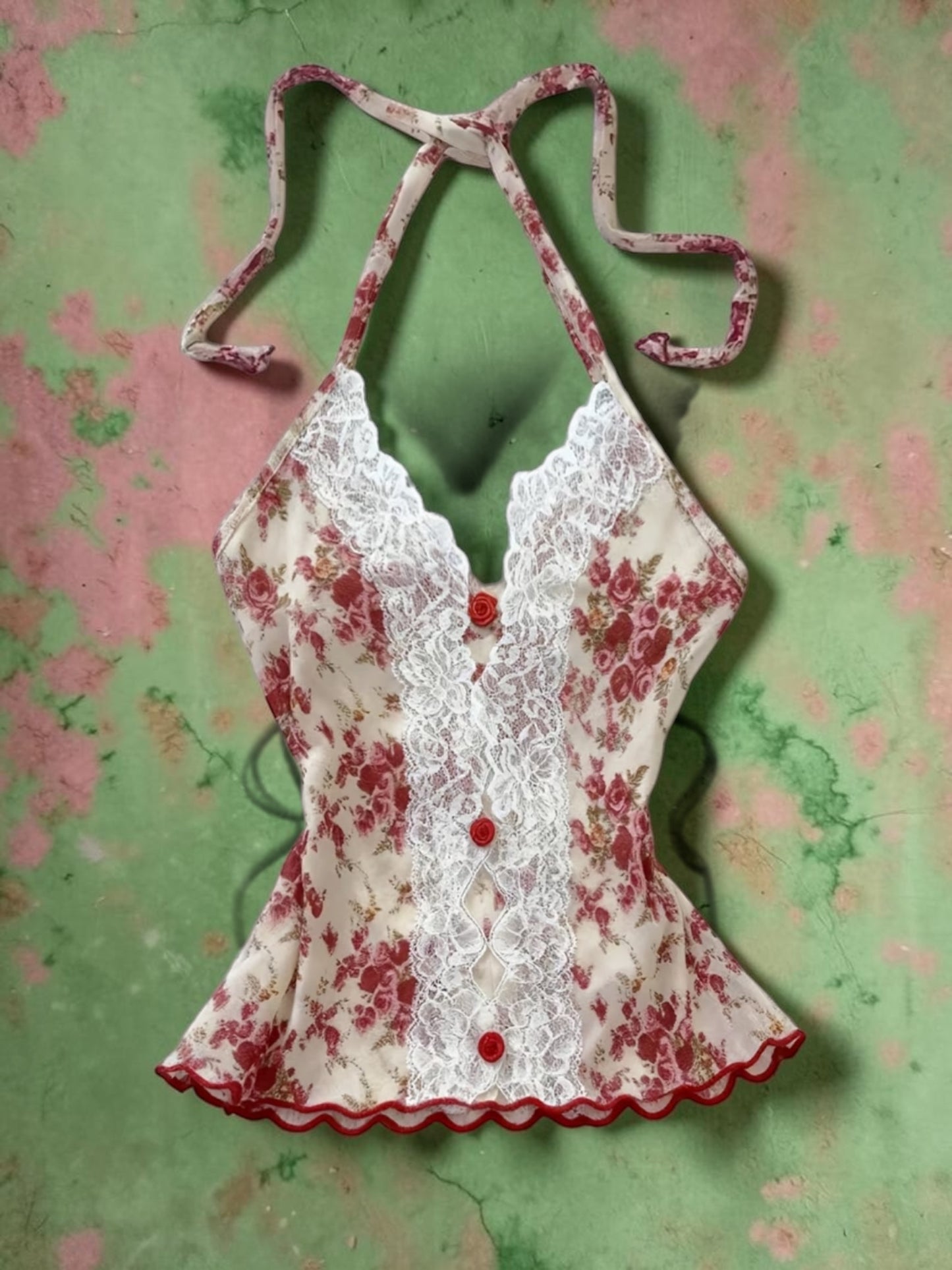 Top Dos Nu Fleuri Dentelle – Haut Romantique Femme Tendance
